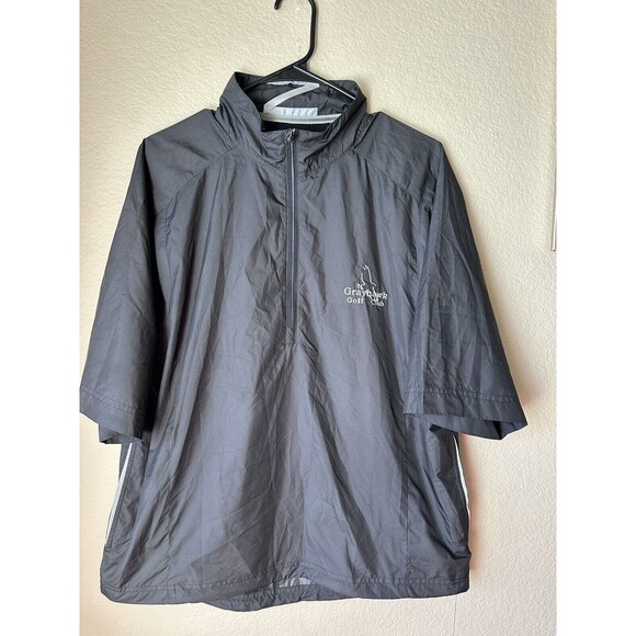 Zero Restriction Golf Tour Series Black 1/4 Zip Short Sleeve Wind Shirt Men’s M - Picture 1 of 7